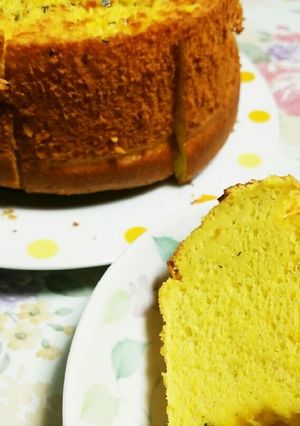 チーズとカボチャのふわふわシフォンケーキ-レシピのメイン写真