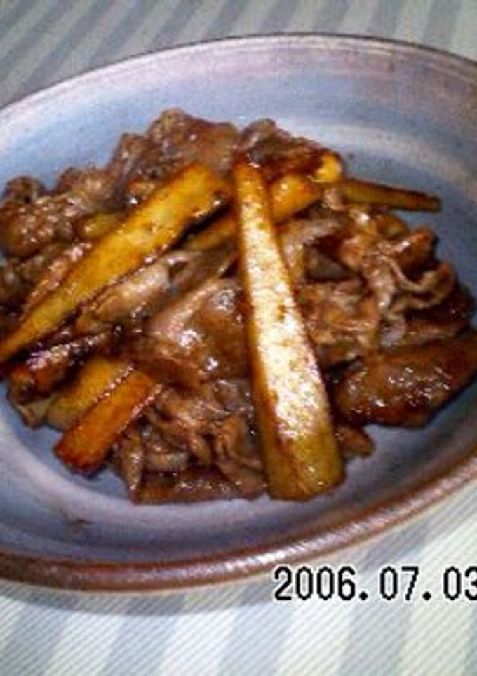 牛蒡と豚肉の柚子胡椒炒め-レシピのメイン写真