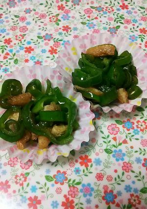 ピーマンと油揚げの炒めもの にんにく風味-レシピのメイン写真