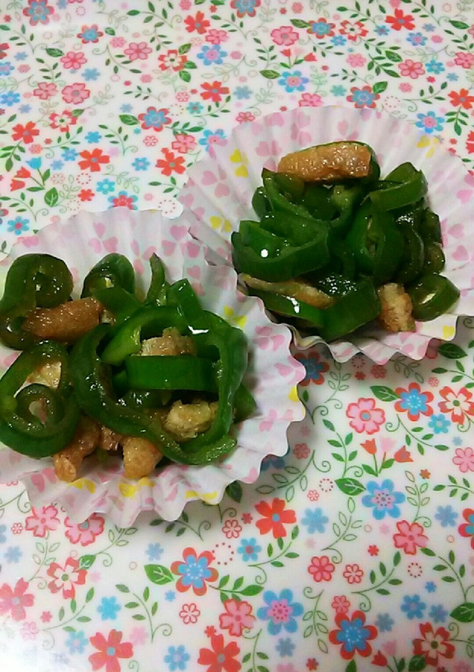 ピーマンと油揚げの炒めもの にんにく風味-レシピのメイン写真