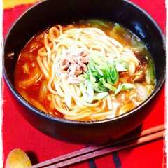 รูปของ シーチキンで♬ネギだくカレーうどん