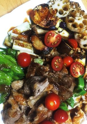 たっぷり野菜と牛肉&豚肉のおろしポン酢♡-レシピのメイン写真