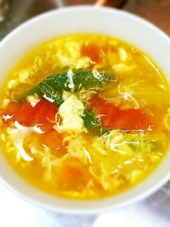 簡単早い♪トマトとオクラのかき玉スープ-レシピのメイン写真