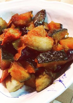 茄子とかぼちゃ、ちくわの甘辛煮-レシピのメイン写真