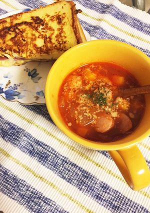 【深酒朝食】とろとろピリッミネストローネ-レシピのメイン写真