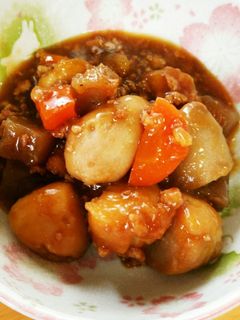 里芋の挽き肉あんかけ煮物♪-レシピのメイン写真