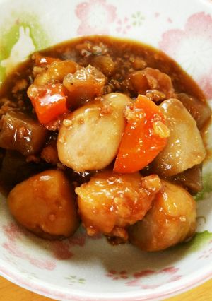 里芋の挽き肉あんかけ煮物♪-レシピのメイン写真