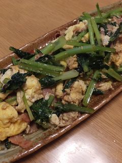 小松菜のめんつゆバター炒め-レシピのメイン写真