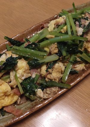 小松菜のめんつゆバター炒め-レシピのメイン写真
