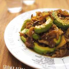 A picture of こってり系＊豚アボカドの甘辛醤油炒め.