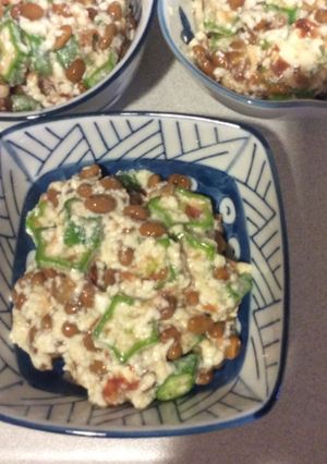 簡単に混ぜるだけ納豆オクラ豆腐のネバネバ-レシピのメイン写真