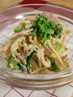 味噌マヨアレンジ。菜の花&切干大根サラダ-レシピのメイン写真