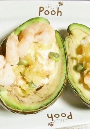むきえび+揚げ玉+枝豆のアボカドココット-レシピのメイン写真