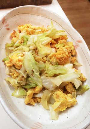 すぐできるキャベツと卵炒め-レシピのメイン写真