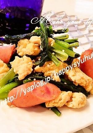 小松菜とウインナーの炒り卵☆ポン酢炒め-レシピのメイン写真
