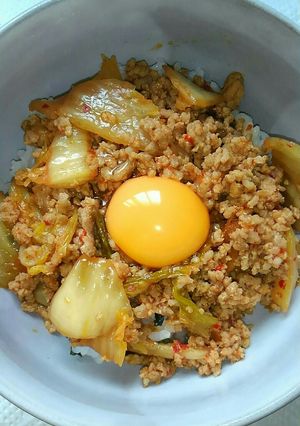 ひき肉で豚キムチ丼-レシピのメイン写真