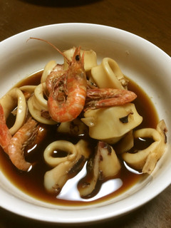 ヒイカとエビの煮物-レシピのメイン写真