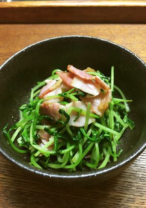 豆苗&ベーコン！簡単！-レシピのメイン写真