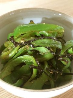 ピーマンの塩昆布炒め-レシピのメイン写真