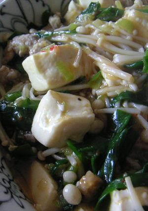 ニラとえのきの麻婆豆腐-レシピのメイン写真