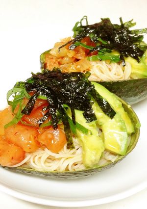 アボカドココット素麺 韓国ピビングクス風-レシピのメイン写真