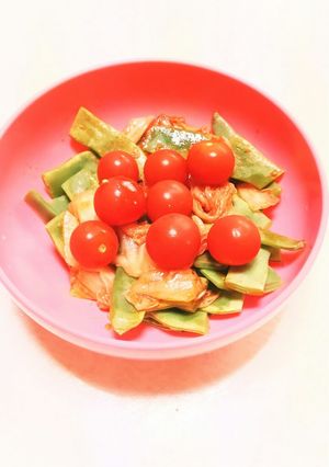 ささげトマトキムチサラダ-レシピのメイン写真
