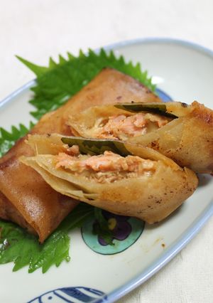 秋鮭のみそチーズ春巻き-レシピのメイン写真