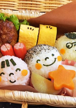 キャラ弁☆お月見☆簡単☆だんご三兄弟弁当-レシピのメイン写真