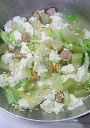 残飯de犬ごはん　豆腐セロリハムキャベツ-レシピのメイン写真