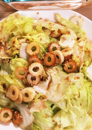 モリモリ食べれるレタスと竹輪の和風サラダ-レシピのメイン写真