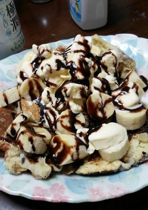 バナナ&バニラアイスパンケーキ-レシピのメイン写真