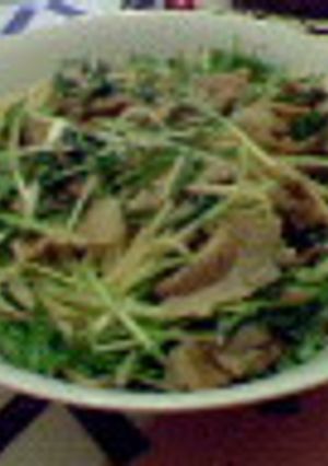 豚肉、舞茸、水菜の醤油マヨパスタ-レシピのメイン写真