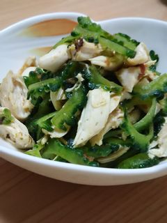 ゴーヤーとささみの梅肉あえ-レシピのメイン写真