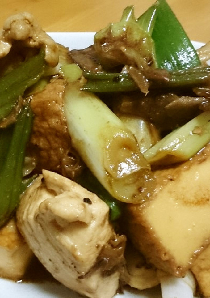ねぎと厚揚げと鶏肉のコク旨炒め-レシピのメイン写真