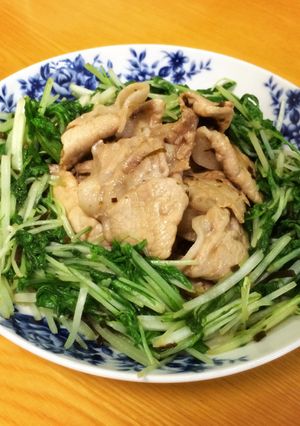 水菜と豚肉の塩昆布ポン酢炒め-レシピのメイン写真
