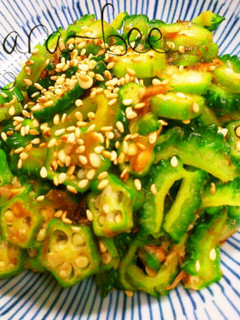 ゴーヤとオクラのネバネバ胡麻おかか醤油-レシピのメイン写真