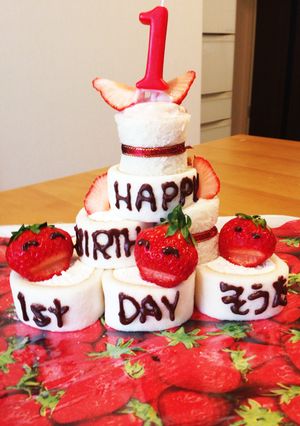 1歳お誕生日♡ロールタワーケーキ-レシピのメイン写真
