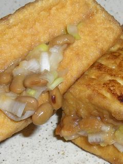厚揚げの味噌ネギ納豆サンド-レシピのメイン写真