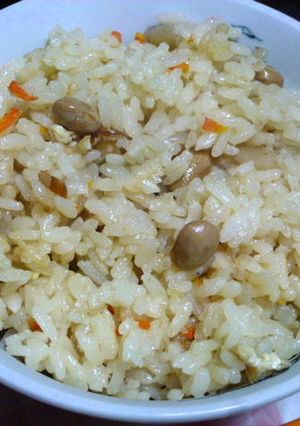 五目豆の残りで炊き込みご飯-レシピのメイン写真
