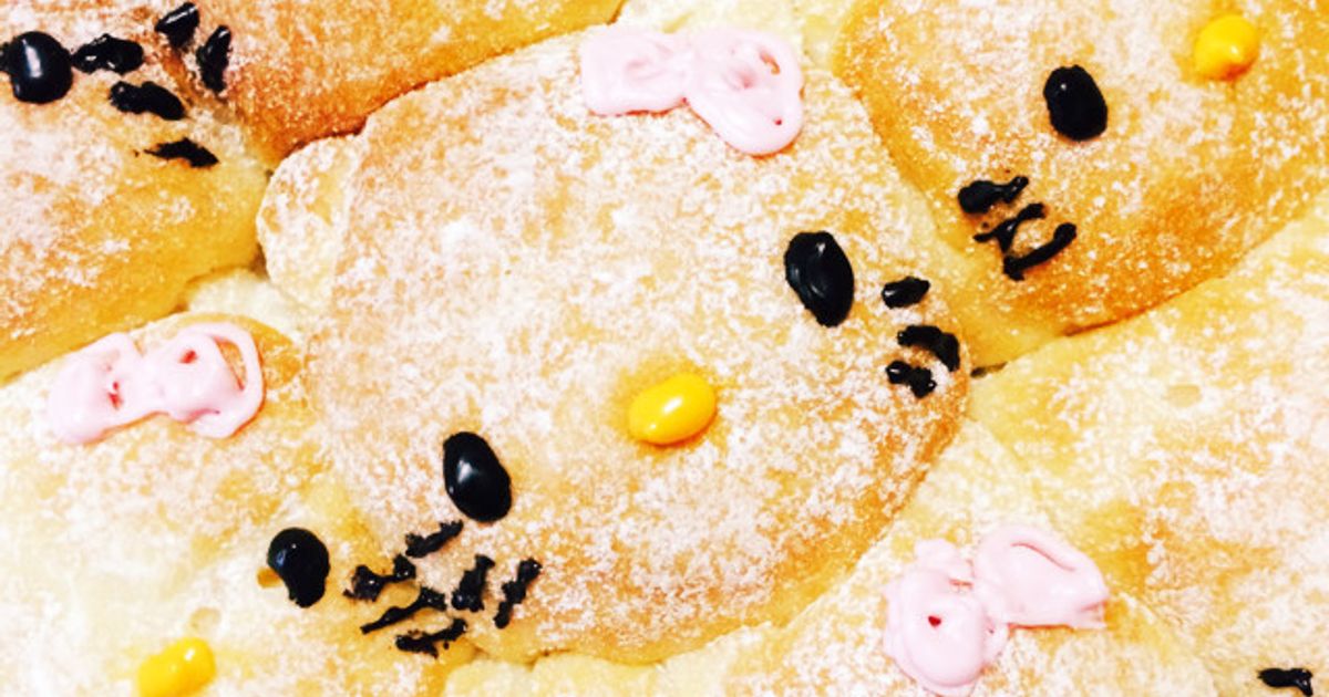 キティちゃんのちぎりパン by みぃちゃんママ♡ 【クックパッド】 簡単