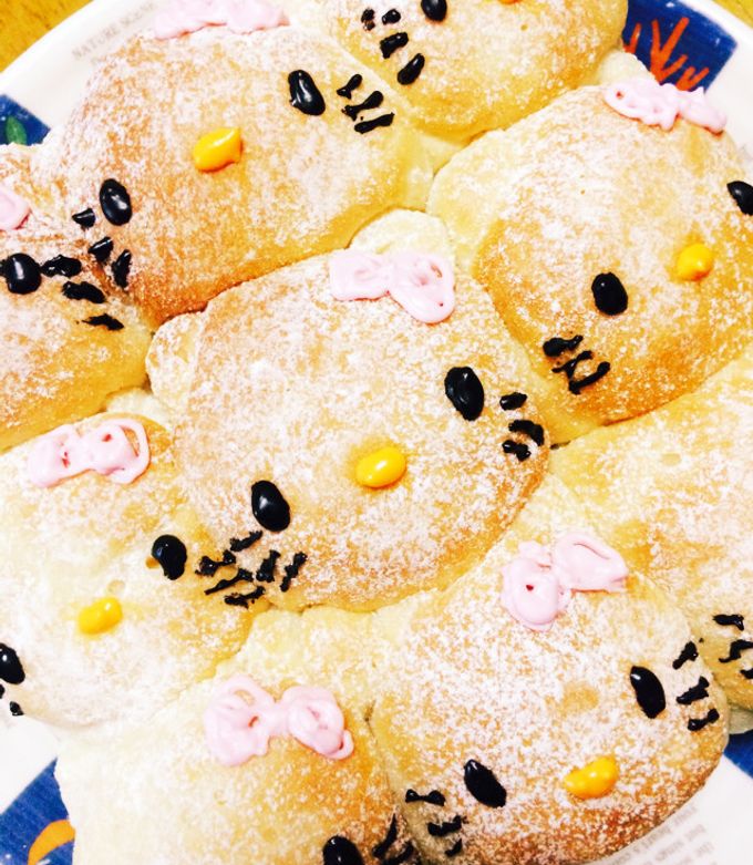 キティちゃんのちぎりパン by みぃちゃんママ♡ 【クックパッド】 簡単