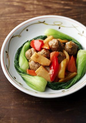 れんこん肉団子と野菜の甘酢あん-レシピのメイン写真