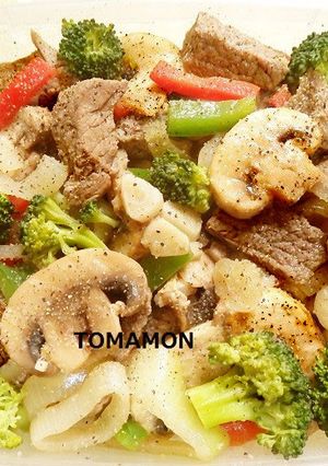 ルール健康フライパンで作る中華あじ牛弁当-レシピのメイン写真