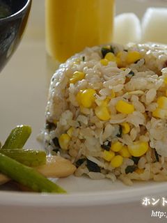 しらすとコーンの紫蘇バター醤油の混ぜご飯-レシピのメイン写真