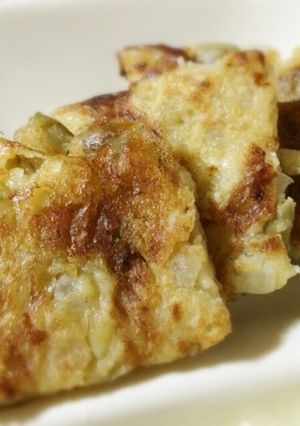 空豆煮とカレーでリメイクお焼き-レシピのメイン写真
