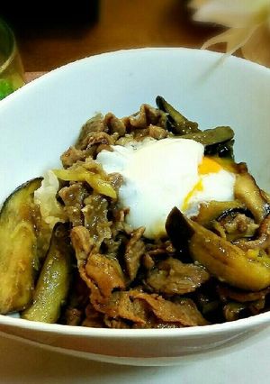 簡単激うま　豚肉と茄子の味噌炒め丼-レシピのメイン写真