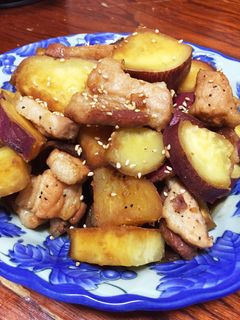 豚バラとサツマイモの甘辛炒め煮-レシピのメイン写真