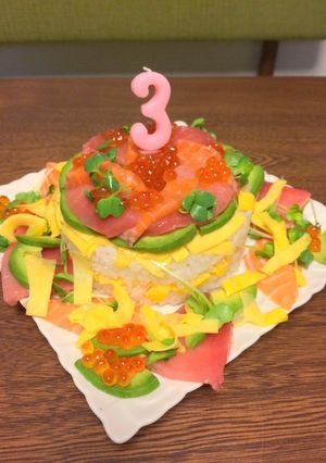 ★お祝いに★色鮮やかな寿司ケーキ-レシピのメイン写真