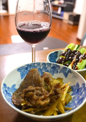 牛肉と牛蒡の照り焼き風＆赤ワイン-レシピのメイン写真