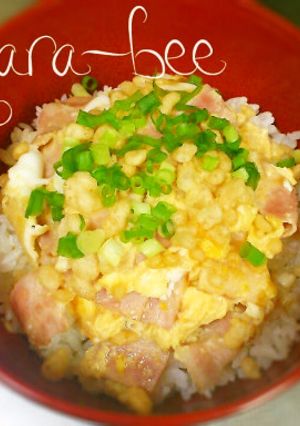 激ウマ簡単ズボラ飯＊ベーコンたぬき玉子丼-レシピのメイン写真